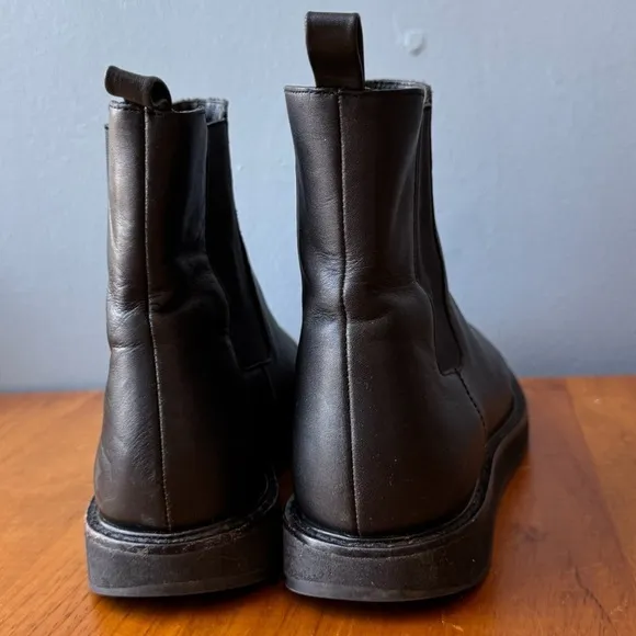 J. Crew Black Chelsea Ankle Flat Platform Pull On Boot - Size 9