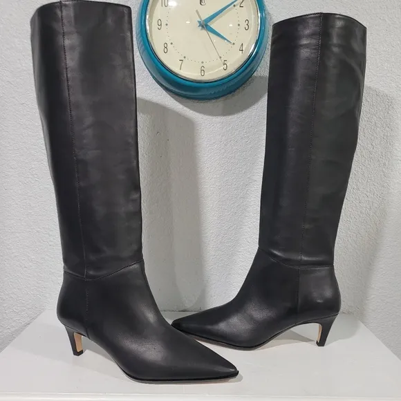 J Crew New Stevie knee-high pull-on boots in leather, New