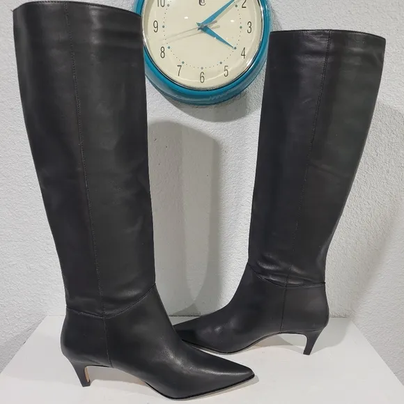 J Crew New Stevie knee-high pull-on boots in leather, New