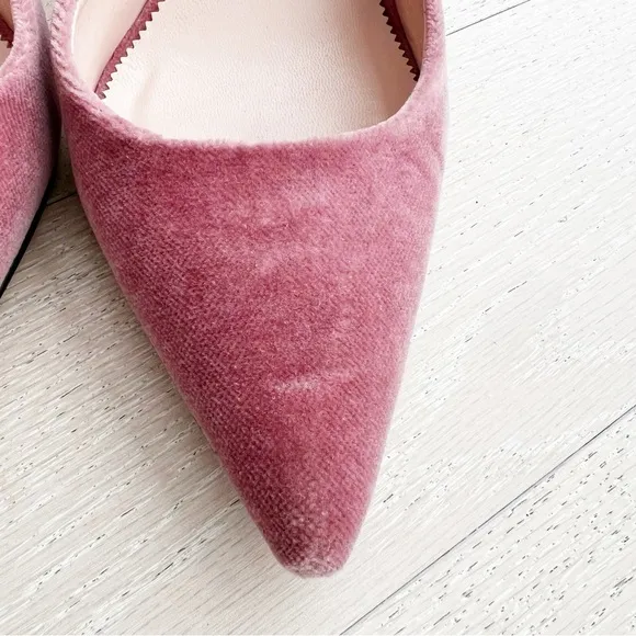 J. Crew Pink Velvet Women's Slingback Heels
