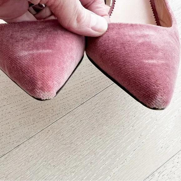 J. Crew Pink Velvet Women's Slingback Heels