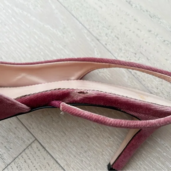 J. Crew Pink Velvet Women's Slingback Heels