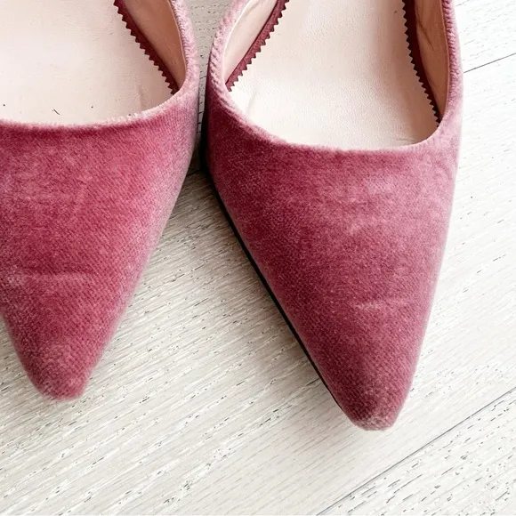 J. Crew Pink Velvet Women's Slingback Heels