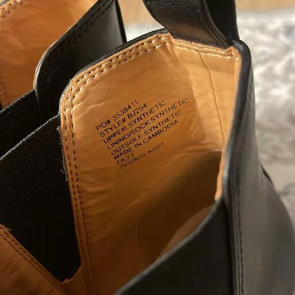 J. CREW Style BJ254 Black Faux Leather Boots Size 7.5