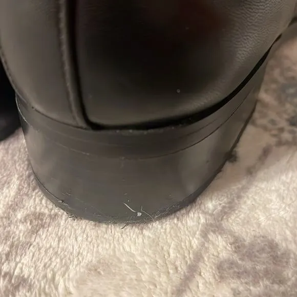J. CREW Style BJ254 Black Faux Leather Boots Size 7.5