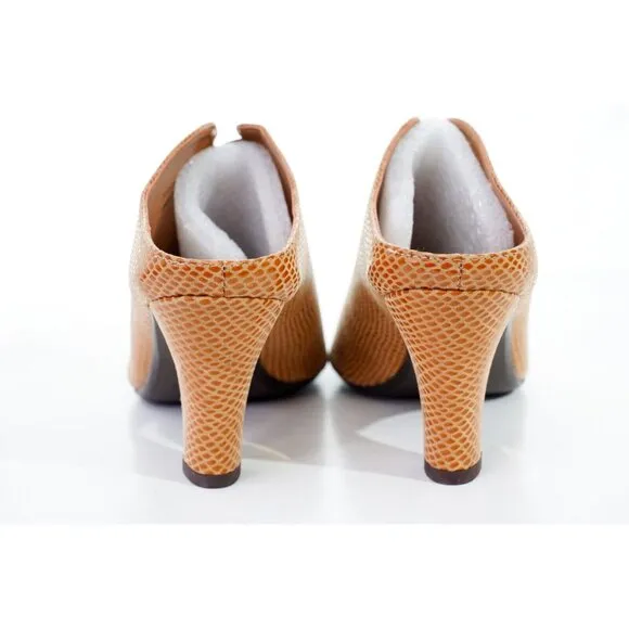 J. Renee Franca Mule Heels Faux Snakeskin Women's Sz 8.5N Shoes