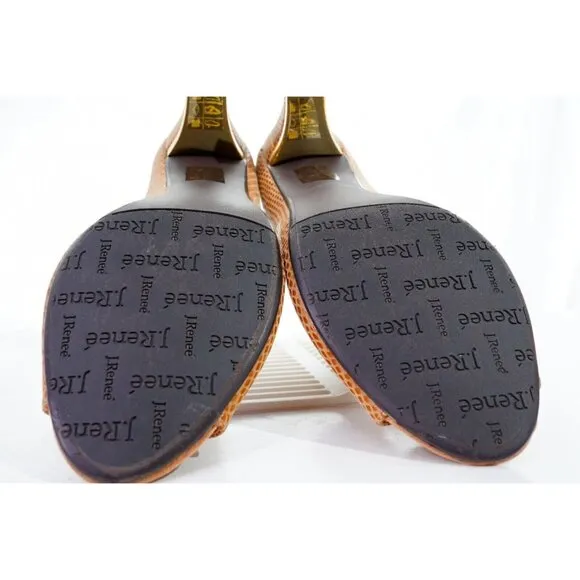 J. Renee Franca Mule Heels Faux Snakeskin Women's Sz 8.5N Shoes