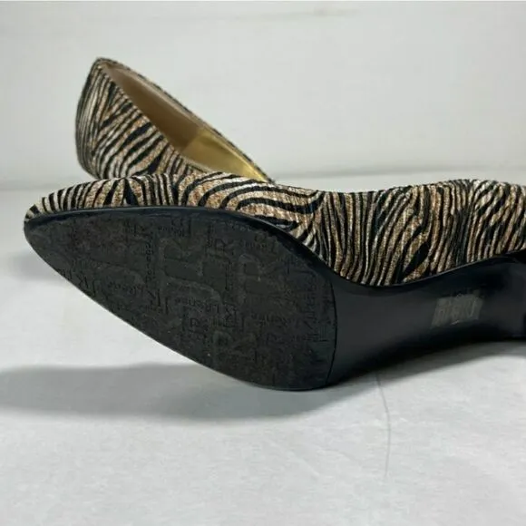 J. Renee Pumps Zebra Print Pleated Fabric Heels
