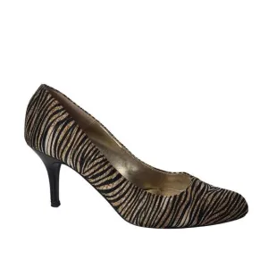 J. Renee Pumps Zebra Print Pleated Fabric Heels
