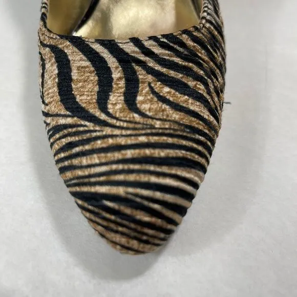 J. Renee Pumps Zebra Print Pleated Fabric Heels