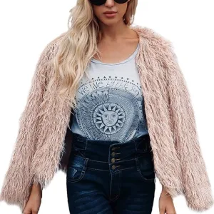 Jacket Fashion Fluffy Coat Long Sleeve Short