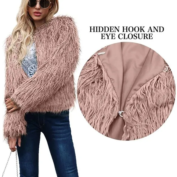 Jacket Fashion Fluffy Coat Long Sleeve Short