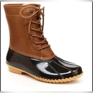 JBU BY JAMBU Maplewood Duck Rain Boots 8.5 Navy/Tan $70 Retail NWT
