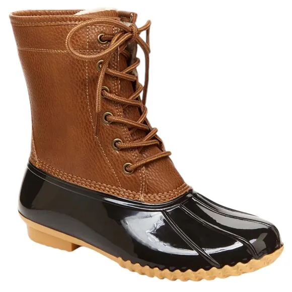 JBU Women's Maplewood Water Resistant Lace Up Boots Brown Black Size 8