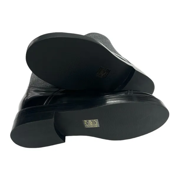 J.Crew Rib-cuff boots in Italian leather Black/Grey size 8 NWB