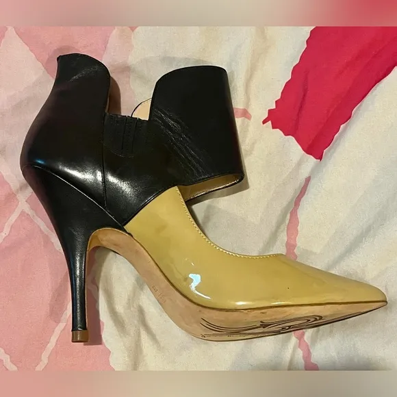 Jean-Michel Cazabat Gold and Black Two Toned Heels