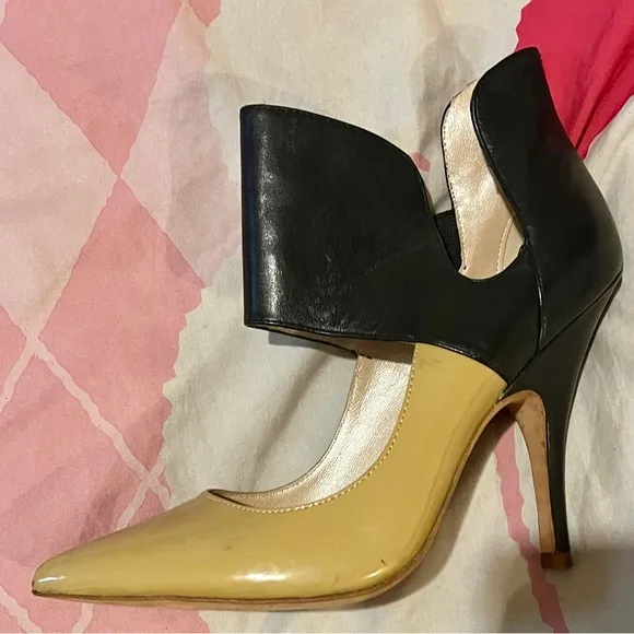 Jean-Michel Cazabat Gold and Black Two Toned Heels