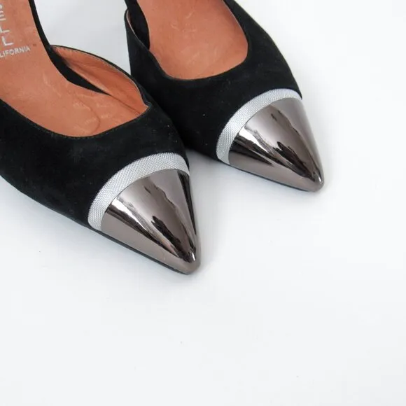 JEFFREY CAMPBELL Black Matte Suede Leather Pointed Toe Stiletto Heels Size-8
