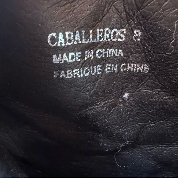 Jeffrey Campbell Caballeros Western Heeled Cowboy Boots Calf Hair Black Size 8