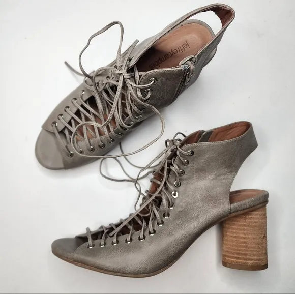 Jeffrey Campbell Covets lace up heels Open Toe Tan Size 10