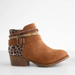 Jellypop Lil Biddy Ankle Boots Tan Multi Distress Size 5M New in Box