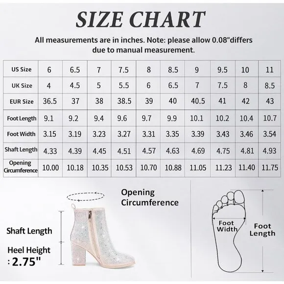 Jeossy Women's Sparkly Rhinestone-9637a-nude Faux Leather Ankle Heels Boots