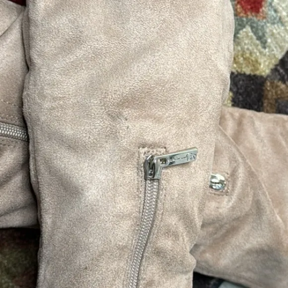 JESSICA SIMPSON DANIYAH MICROSUEDE KNEE HIGH PLATFORM BOOTS IN PORCINI **NWT**