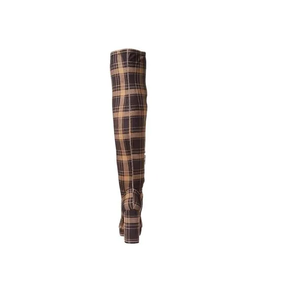 Jessica Simpson Women’s Kiah Over The Knee Boots Tan Plaid Size 10