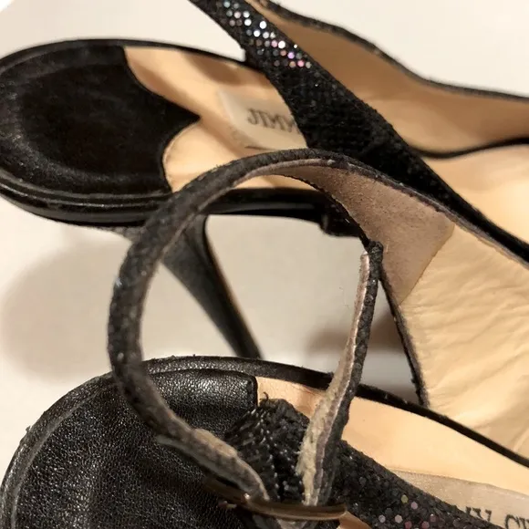 Jimmy Choo Black Iridescent Stilettos