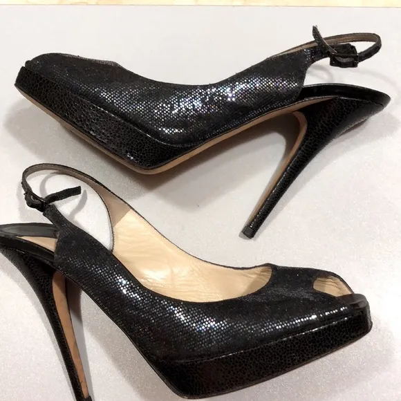 Jimmy Choo Black Iridescent Stilettos