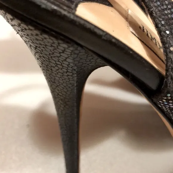 Jimmy Choo Black Iridescent Stilettos