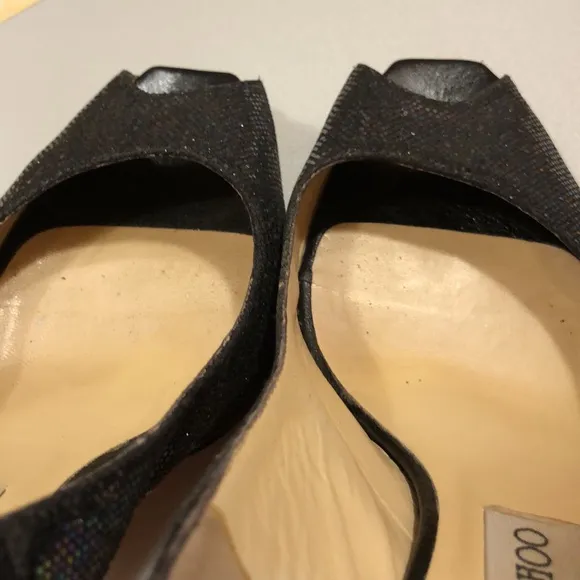 Jimmy Choo Black Iridescent Stilettos