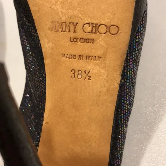 Jimmy Choo Black Iridescent Stilettos