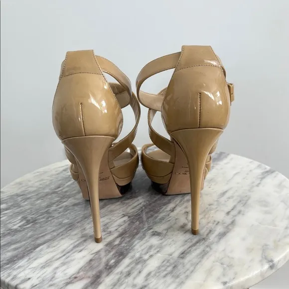 Jimmy Choo Tan Patent Leather Heels