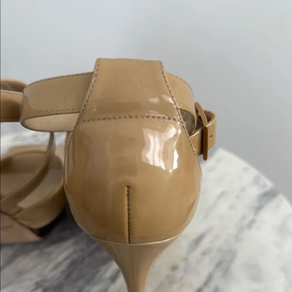 Jimmy Choo Tan Patent Leather Heels