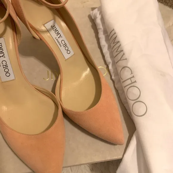 Jimmy Choo Women's Tea Rose Suede Heels 37.5