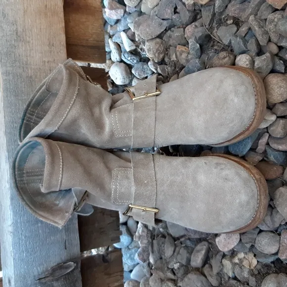 Jimmy Choo youth suede leather moto boots women's sz 36