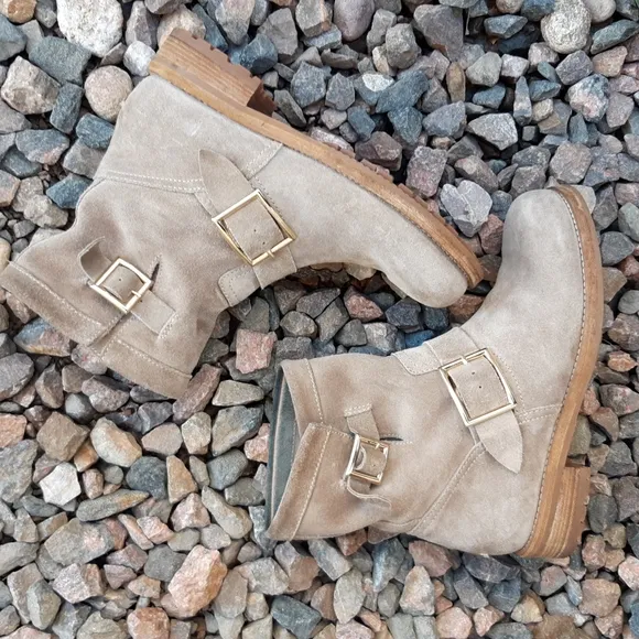 Jimmy Choo youth suede leather moto boots women's sz 36