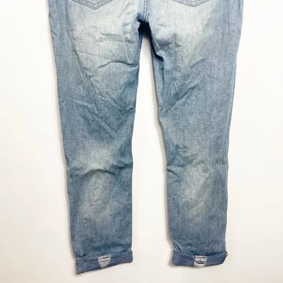 Joe’s Mid Rise Distressed Destroyed Boyfriend Jeans with Cuff High Wash Size 30