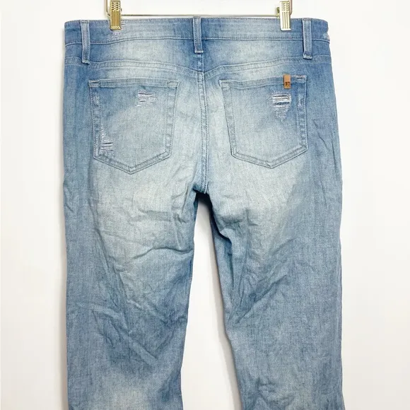 Joe’s Mid Rise Distressed Destroyed Boyfriend Jeans with Cuff High Wash Size 30