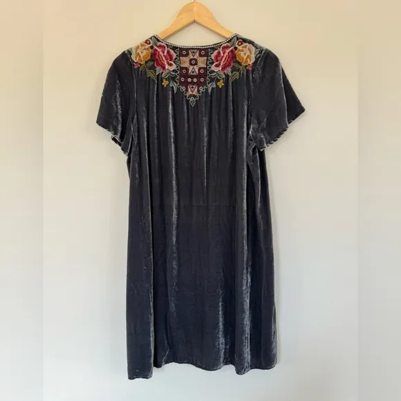 Johnny Was Cherelle Velvet Flutter Sleeve Tunic Dress