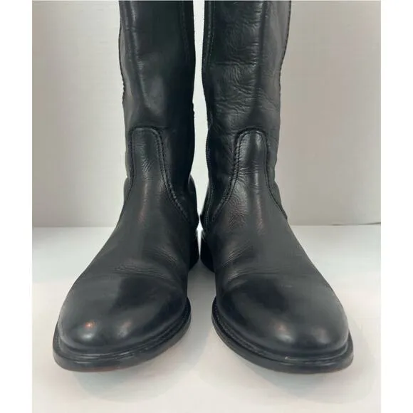 JOHNSTON &amp; MURPHY Lyla Knee High Riding Black Leather Suede Boots 8M