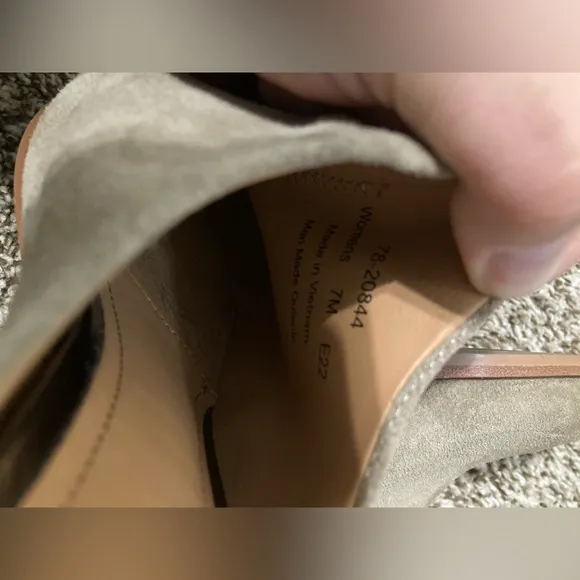 Johnston &amp; Murphy Trista Mule Taupe Leather Heel Shoes, Size 7
