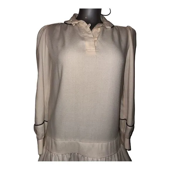 JOSEPH RIBKOFF Vintage Dropped Waist Long Sleeve Dress Missing Size Tag