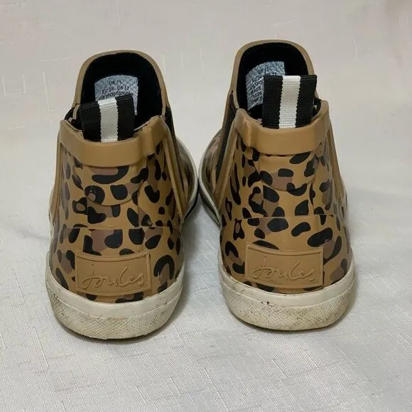 Joules Rainwell Rain Boot Girl’s 12 Leopard Animal Print Rubber Fall Winter