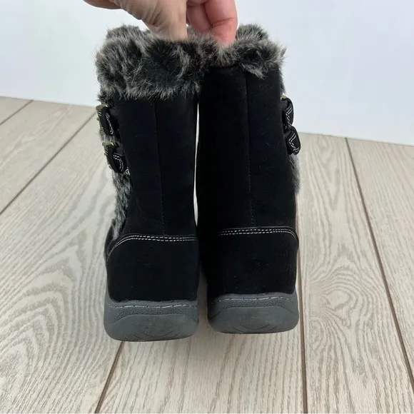 Journee Collection Takani Women's Winter Boots 10 Black Faux Suede/Fur $100