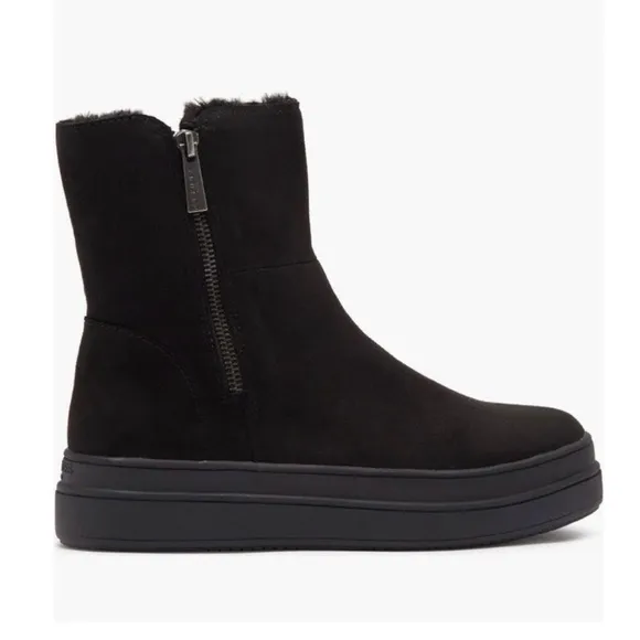 J/SLIDES NYC Black Truly Suede Luxe Boots Size 6M Side Zip New with Box
