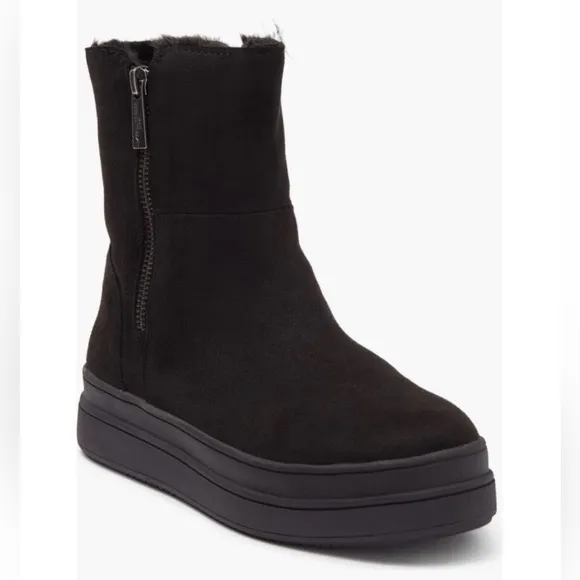 J/SLIDES NYC Black Truly Suede Luxe Boots Size 6M Side Zip New with Box