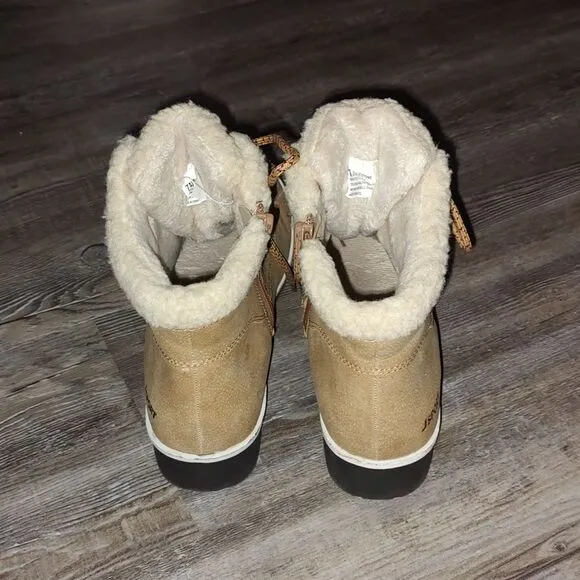 Jsport bluestone tan ankle boots faux fur lining Sz 7  EUC
