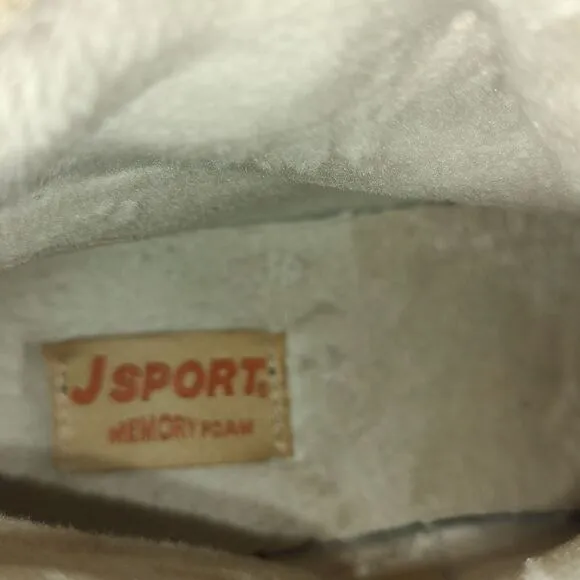 Jsport bluestone tan ankle boots faux fur lining Sz 7  EUC